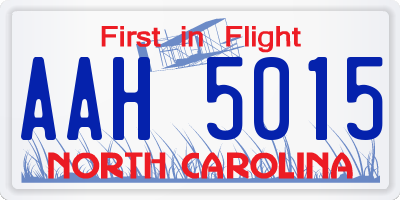 NC license plate AAH5015