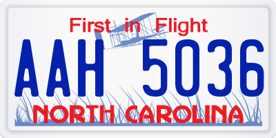 NC license plate AAH5036