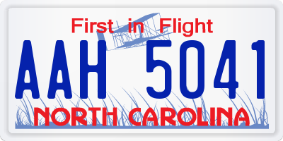 NC license plate AAH5041