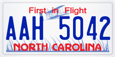 NC license plate AAH5042