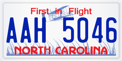 NC license plate AAH5046