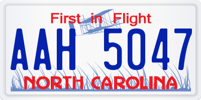 NC license plate AAH5047