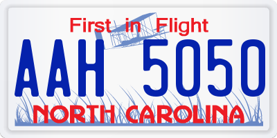 NC license plate AAH5050