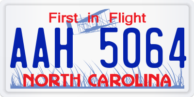 NC license plate AAH5064