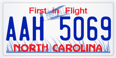 NC license plate AAH5069
