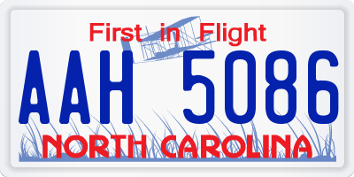NC license plate AAH5086