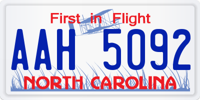 NC license plate AAH5092