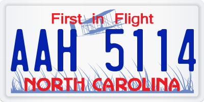 NC license plate AAH5114