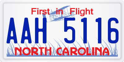 NC license plate AAH5116