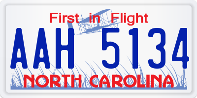 NC license plate AAH5134