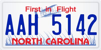 NC license plate AAH5142