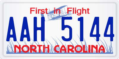 NC license plate AAH5144