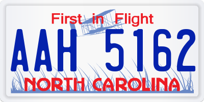 NC license plate AAH5162