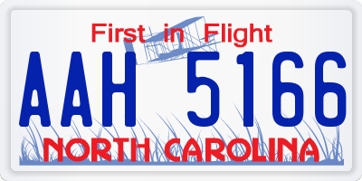 NC license plate AAH5166