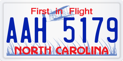 NC license plate AAH5179