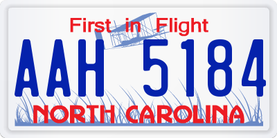 NC license plate AAH5184