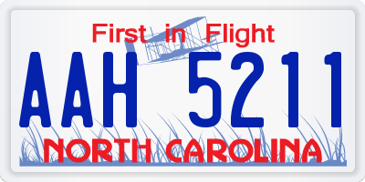 NC license plate AAH5211
