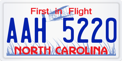 NC license plate AAH5220
