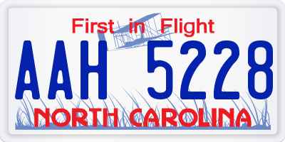 NC license plate AAH5228