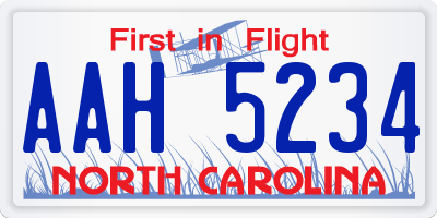 NC license plate AAH5234
