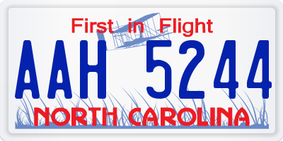 NC license plate AAH5244
