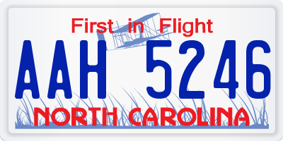 NC license plate AAH5246
