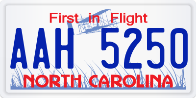NC license plate AAH5250