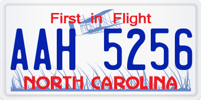 NC license plate AAH5256