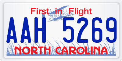NC license plate AAH5269
