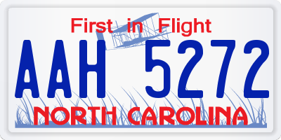 NC license plate AAH5272