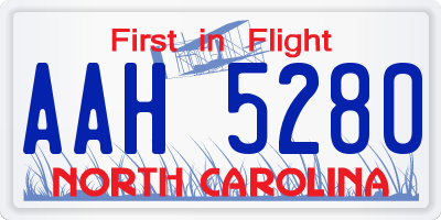 NC license plate AAH5280