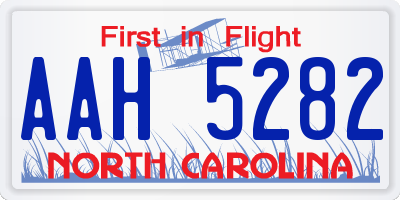 NC license plate AAH5282