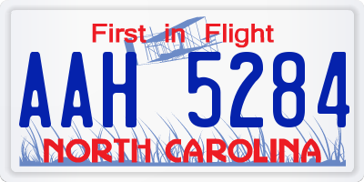 NC license plate AAH5284