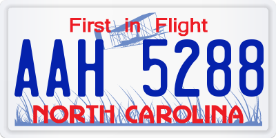 NC license plate AAH5288