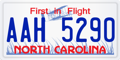 NC license plate AAH5290