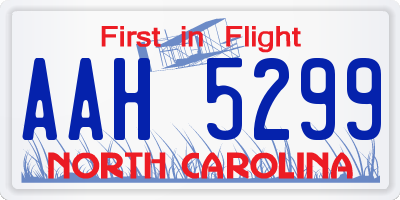 NC license plate AAH5299