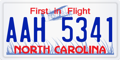NC license plate AAH5341