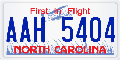 NC license plate AAH5404