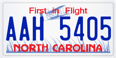 NC license plate AAH5405
