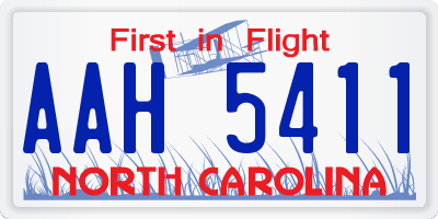 NC license plate AAH5411