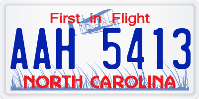 NC license plate AAH5413