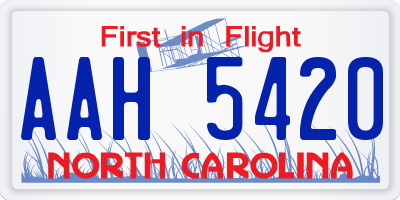 NC license plate AAH5420