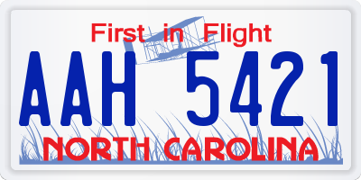 NC license plate AAH5421