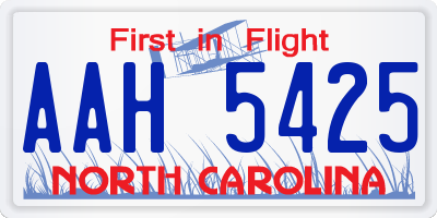 NC license plate AAH5425