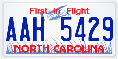 NC license plate AAH5429