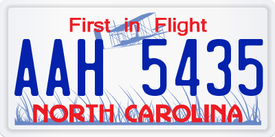NC license plate AAH5435