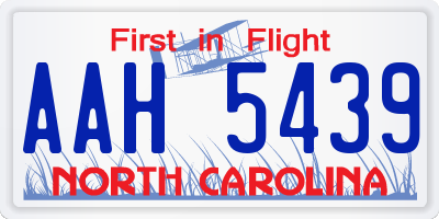 NC license plate AAH5439