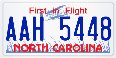 NC license plate AAH5448