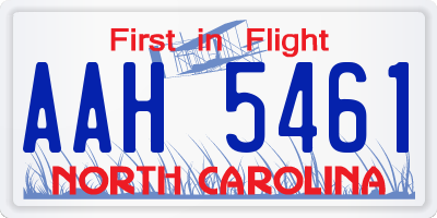 NC license plate AAH5461