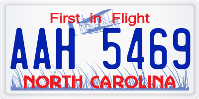 NC license plate AAH5469